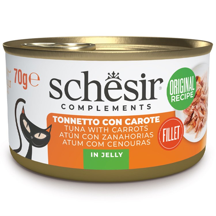 Complements Per Gatti Adulti Filetti in Gelatina Tonnetto Con Carote