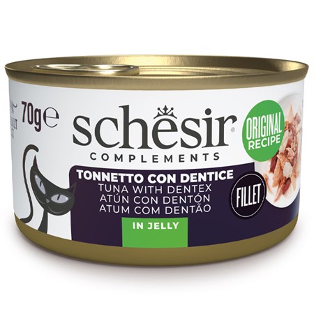 Complements Per Gatti Adulti Filetti in Gelatina Tonnetto Con Dentice in Gatti