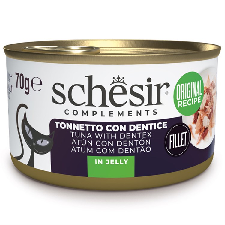 Complements Per Gatti Adulti Filetti in Gelatina Tonnetto Con Dentice