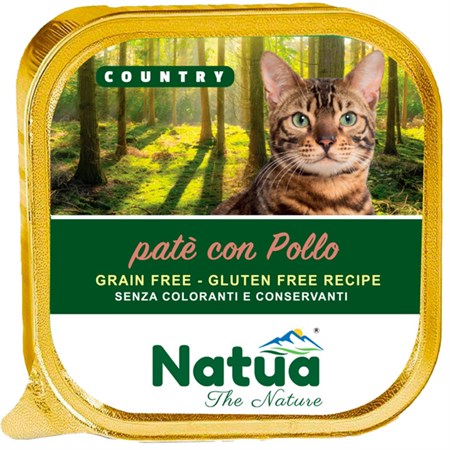 Natua Country Adult Cat Pat Pollo Vaschetta 100gr Gatto in Gatti