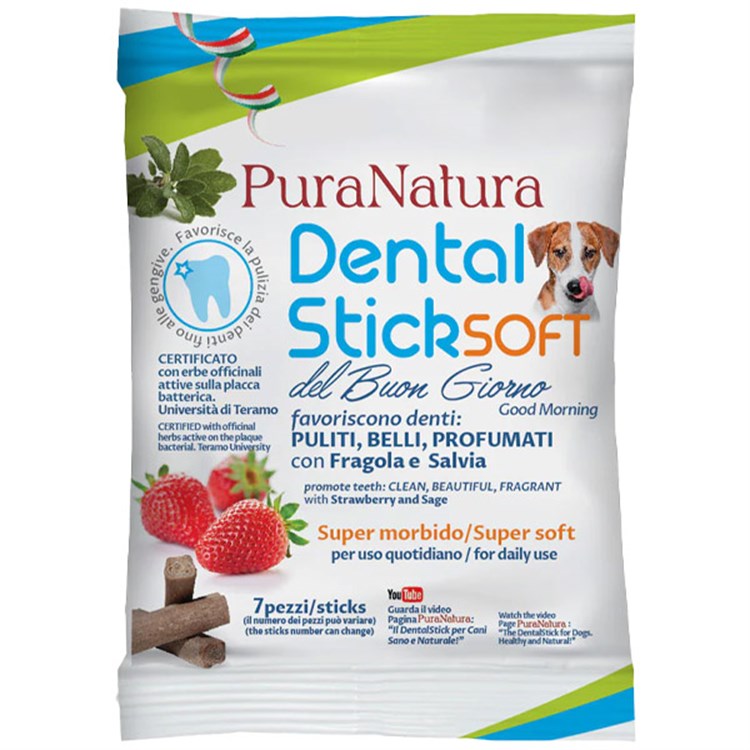Dental Stick Per Cane Buongiorno Con Fragola E Salvia Officinalis 40 GR