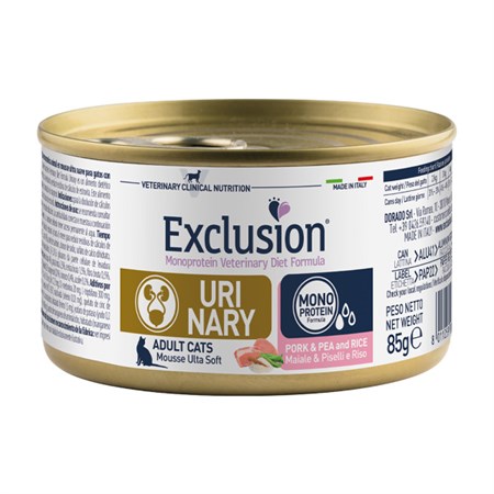 Exclusion Diet  Urinary Pork & Pea and Rice 85 gr Scatoletta Umido Gatto in Gatti