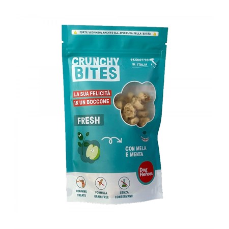 dog heroes crunchy bites fresh con mela e menta 80 gr