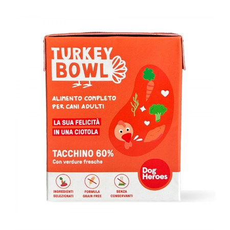Dog Heroes Turkey Bowl tacchino con verdure fresche 390 gr in Cani