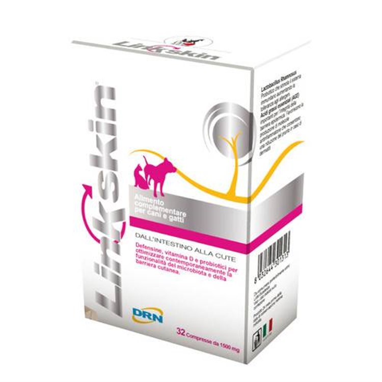 DRN Linkskin 32 Compresse Integratore per La Perdita Di Pelo Cani e Gatti