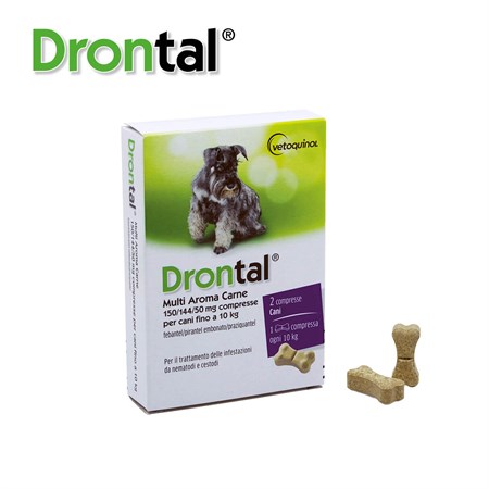 drontal multi aroma carne 2 compresse per cani fino a 10 kg