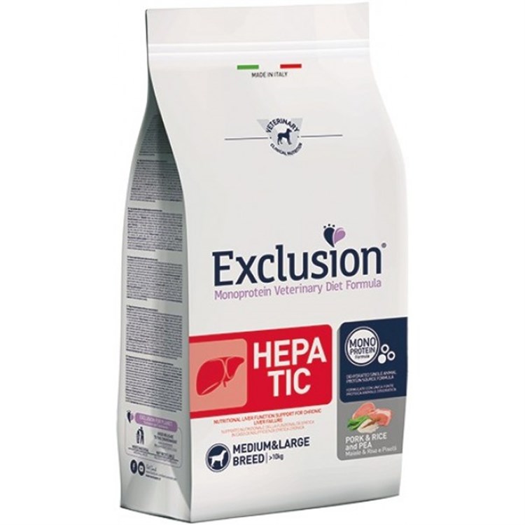 Exclusion Diet Adult Hepatic Medium Large Maiale Riso 12 kg Per Cane