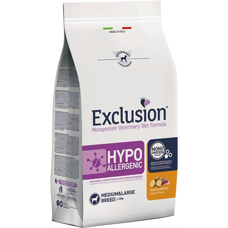 Exclusion Diet Hypoallergenic Medium Large Anatra Patate 2 kg  Per Cane