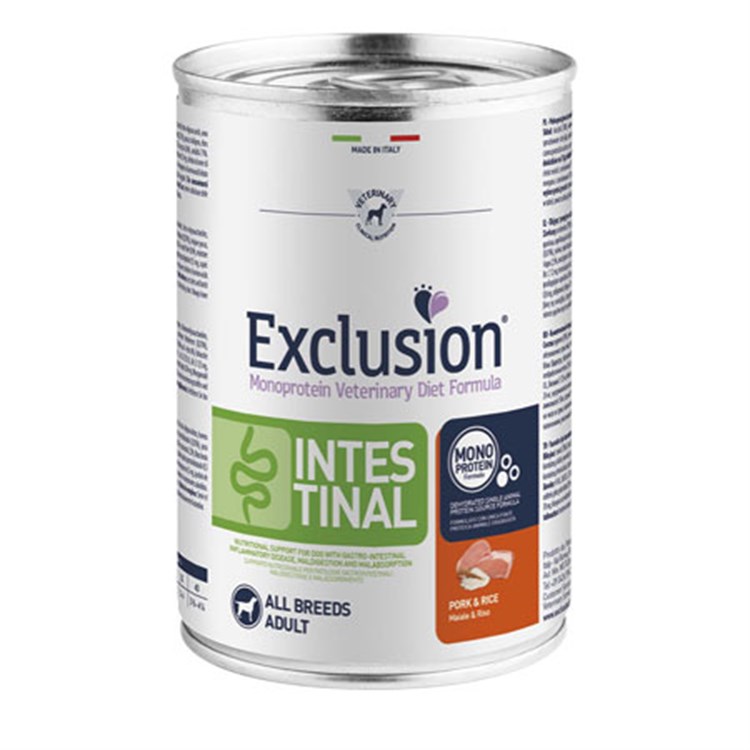 Exclusion Diet Intestinal Maiale e Riso 400 gr Barattolo Umido Per Cane