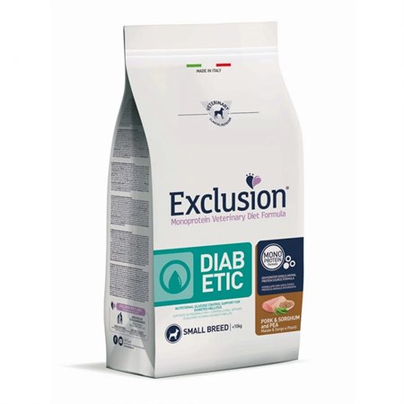 exclusion diet small diabetic maiale sorgo piselli 2 kg per cani