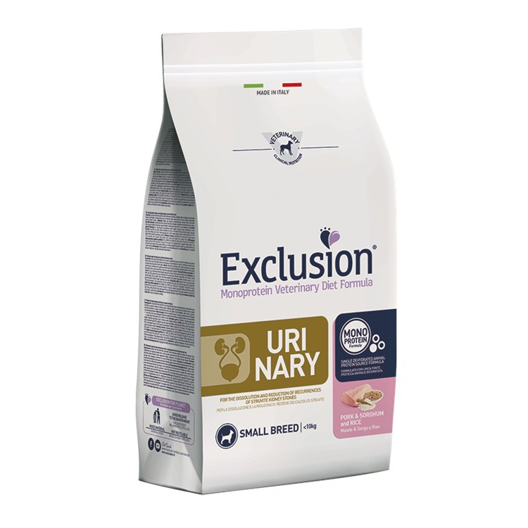 Exclusion Diet Small Urinary Maiale Sorgo Riso 2 kg Per Cani