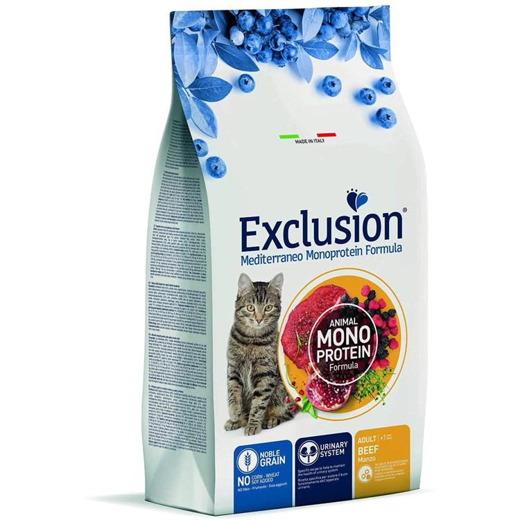 Exclusion Mediterraneo Adult Manzo 1,5 kg Crocchette Per Gatti Adulti