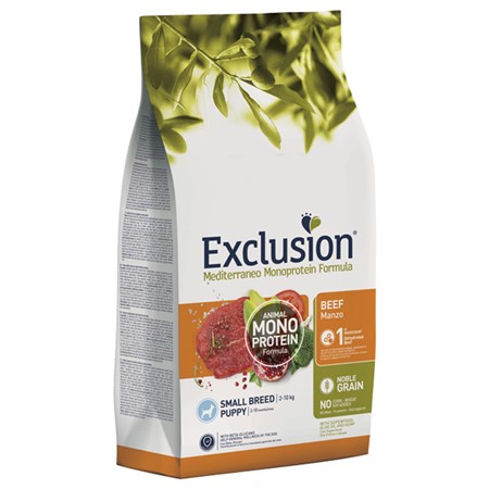exclusion mediterraneo puppy small manzo 500 gr