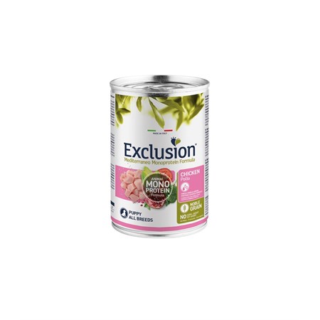 EXCLUSION MEDITERRANEO PUPPY UMIDO 400 G R in Cani