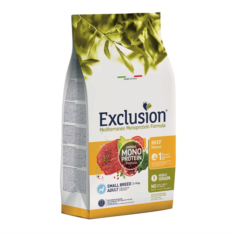Exclusion Mediterraneo Small Breed Adult Manzo 2 kg Per Cani