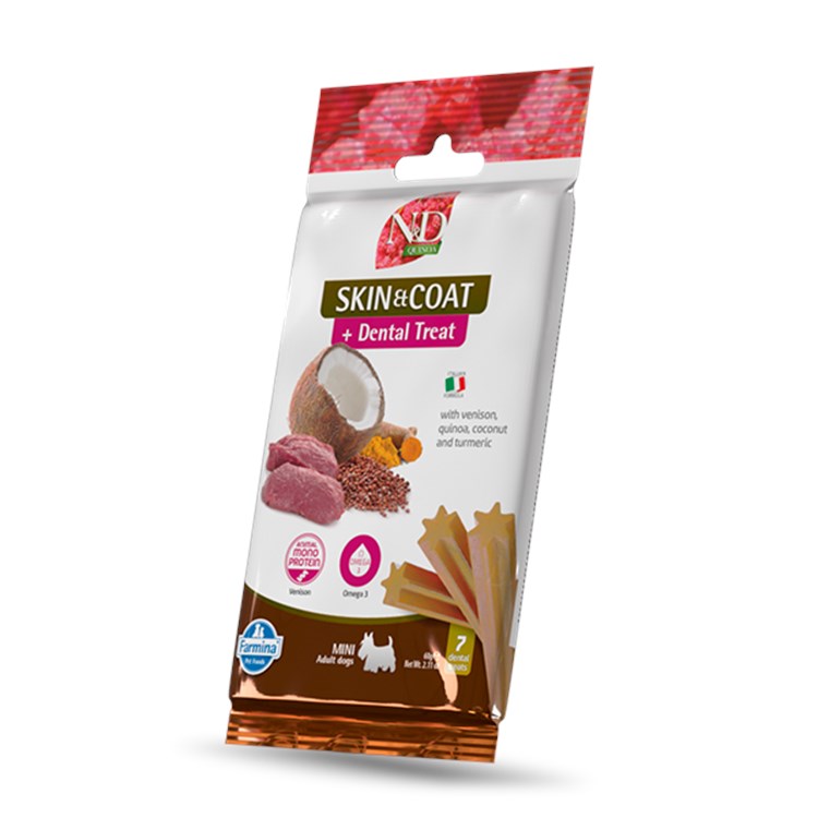 Farmina Dog Quinoa Dental Treat Skin Coat Cervo Mini 60 gr Snack Per Cani