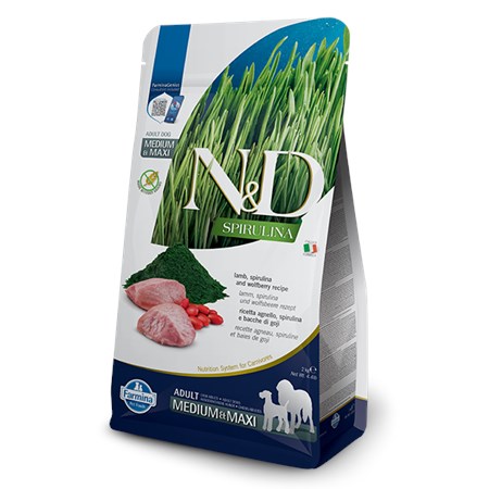 farmina nd agnello spirulina adult medium maxi 7 kg alimento per cani