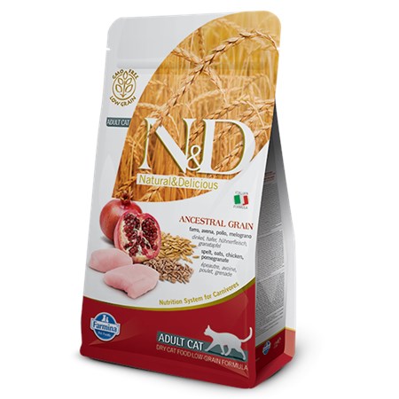 farmina n d ancestral low grain adult pollo e melograno 5 kg per gatti