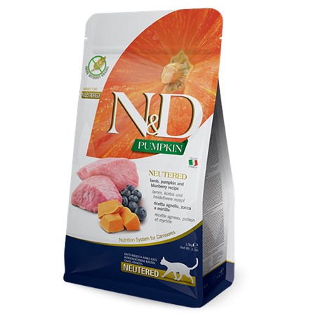 farmina n d pumpkin adult neutered agnello zucca grain free 5 kg per gatti novita