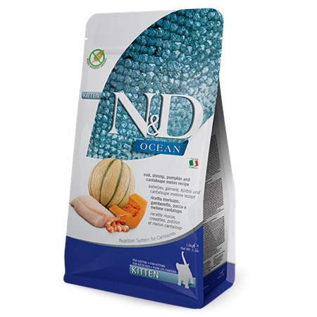 farmina n d pumpkin grain free ocean kitten merluzzo gamberetti 5 kg per gatti