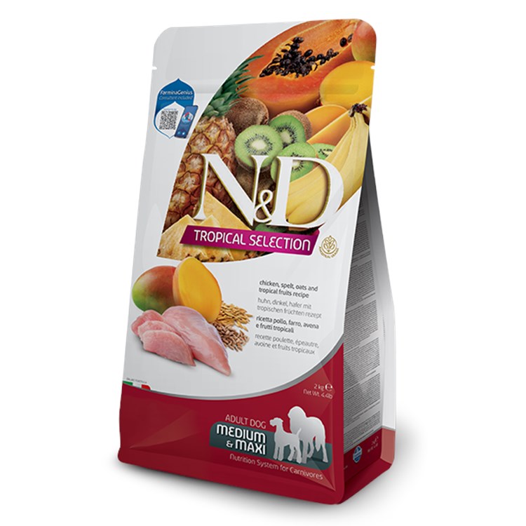 Farmina ND Tropical Fruits Adult Medium Maxi Pollo 10 kg Cibo Per Cani