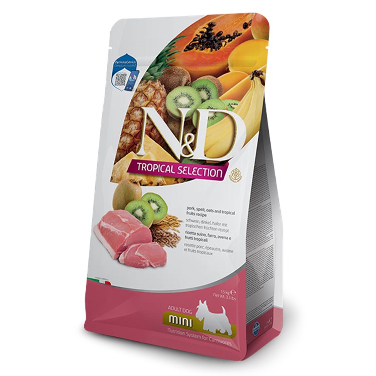 Farmina ND Tropical Fruits Adult Mini Maiale 5 Kg Cibo Per Cani