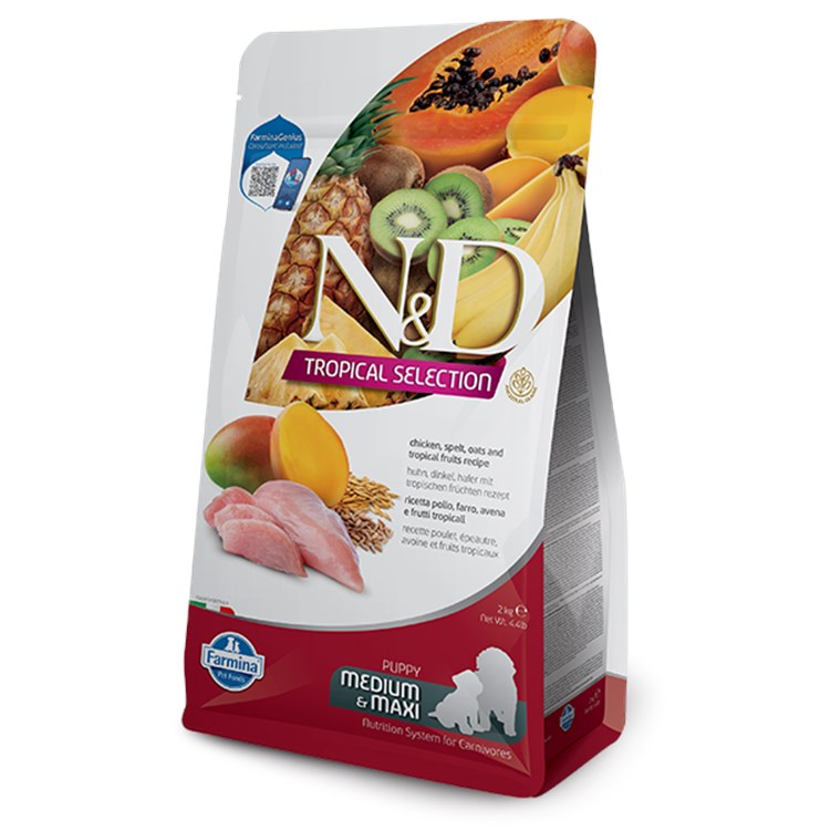 Farmina ND Tropical Fruits Puppy Medium Maxi Pollo 2 Kg Crocchette Per Cani