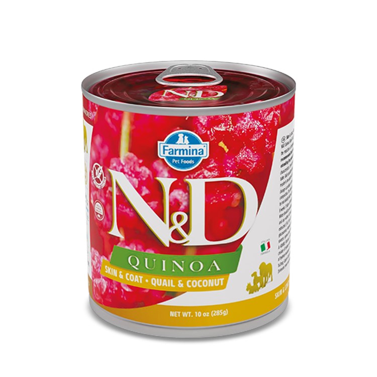 Farmina N/D Umido Quinoa Dog Adult Skin Coat Quaglia e Cocco 285 Gr