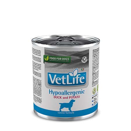 farmina vet life hypoallergenic anatra e patate 300 gr barattolo umido per cani