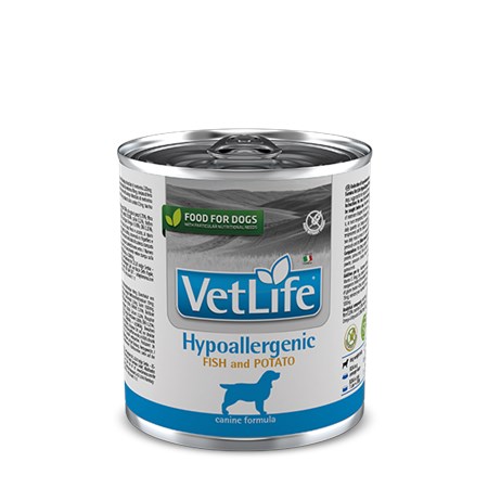 farmina vet life hypoallergenic pesce e patate 300 gr barattolo umido per cani