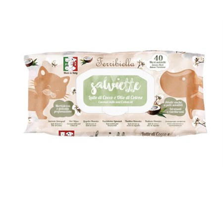 ferribiella 40 salviette detergenti cocco e cotone