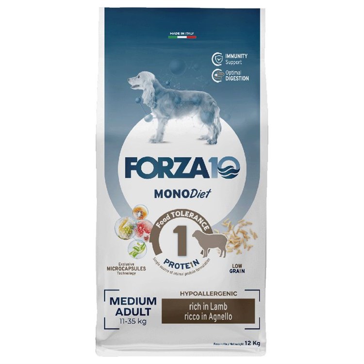 Forza 10 Medium Diet Agnello 12 kg Per Cani