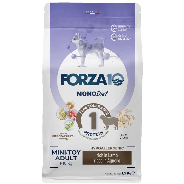 Forza 10 Mini Toy Diet Agnello RIso 1,5 kg Per Cani