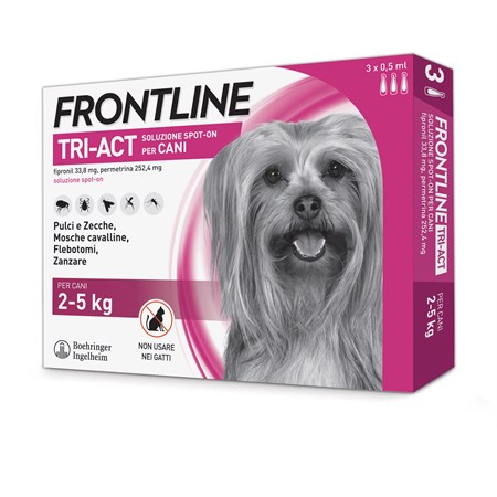 Frontline Tri Act 2 - 5 kg 6 Pipette Antiparassitario Per Cane in Cani