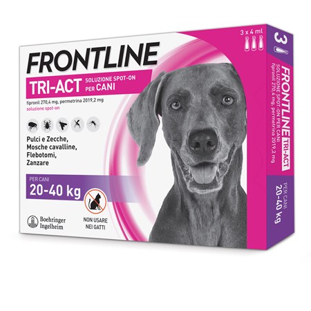 frontline tri act 20 40 kg 6 pipette antiparassitario per cane