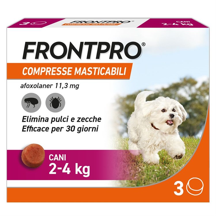 Frontpro 3 Compresse Masticabili 2-4 Kg 11,3 Mg Per Cani