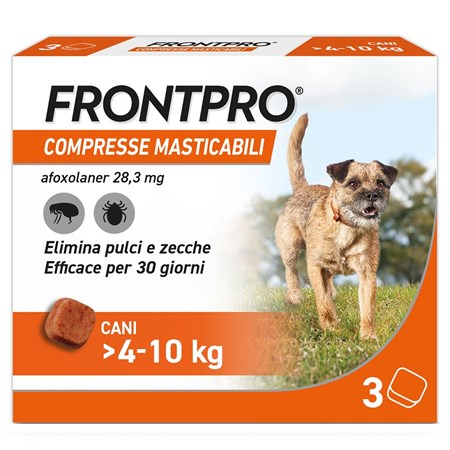 frontpro 3 compresse masticabili 4 10 kg 28 3 mg per cani