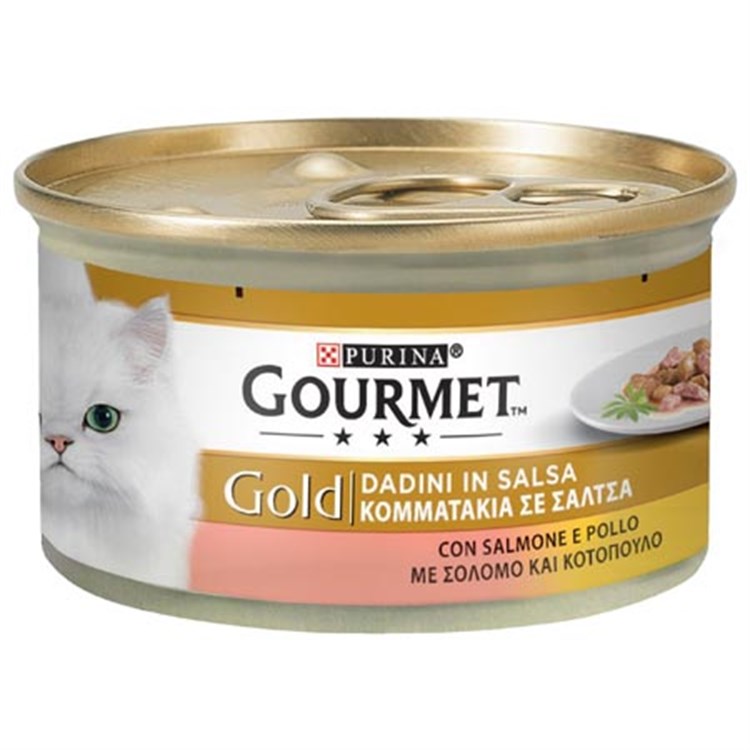 Gourmet gold dadini 85 gr Salmone e pollo