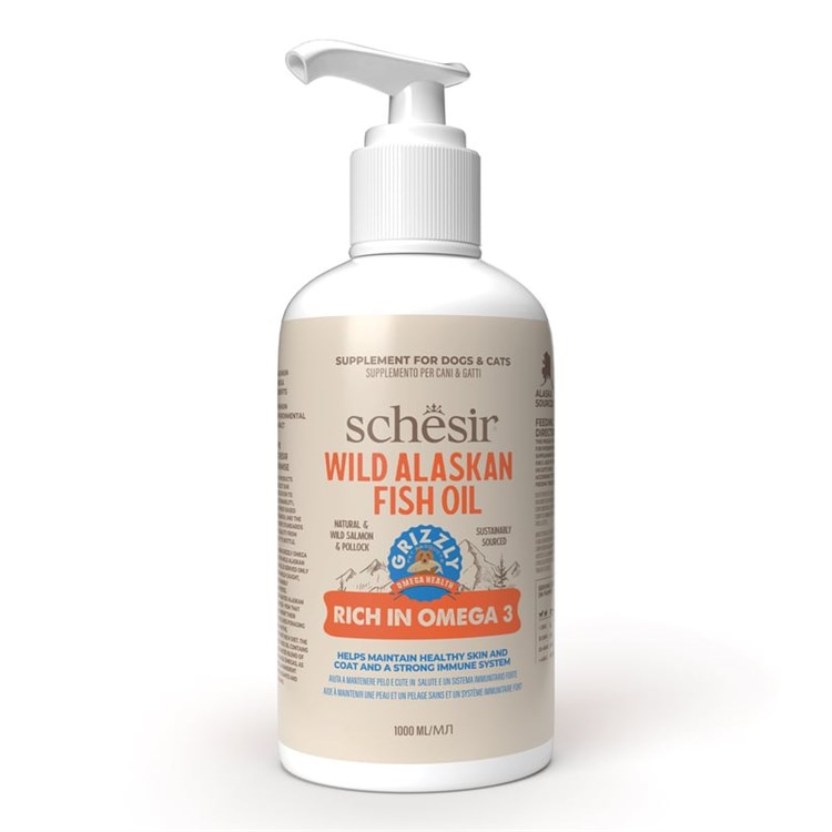 Grizzly Pet Products Olio Di Salmone 250 ml Per Cani e Gatti