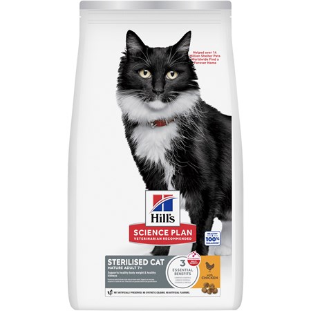 hill s science plan mature adult sterilised pollo 1 5 kg gatto