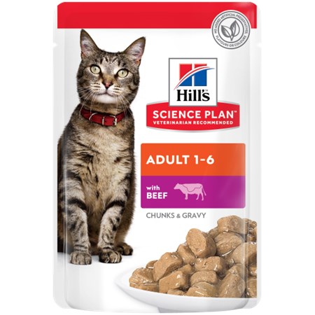 hill s science plan bocconcini adult manzo 85 gr bustina umido gatto