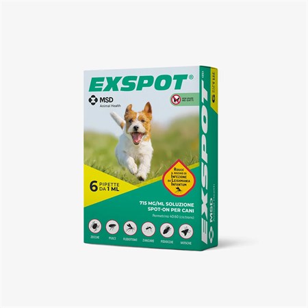 intervet exspot 6 pipette 1 ml antiparassitario per cani
