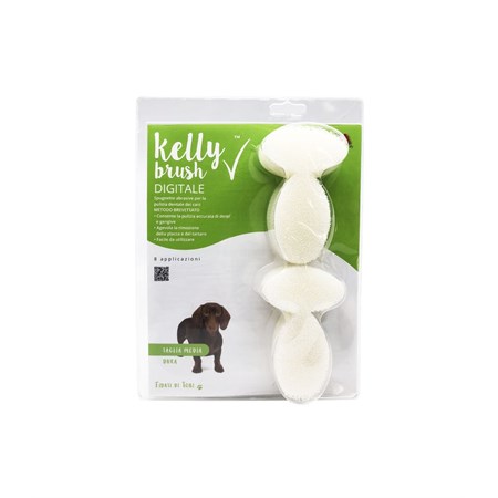 KELLY BRUSH KIT SPUGNE ANTITARTARO BIANC HE TG. M DURA in Cani