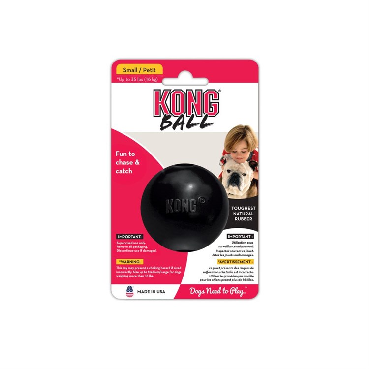 Kong Extreme Ball Small Nero Palla Porta Snack Extra Resistente