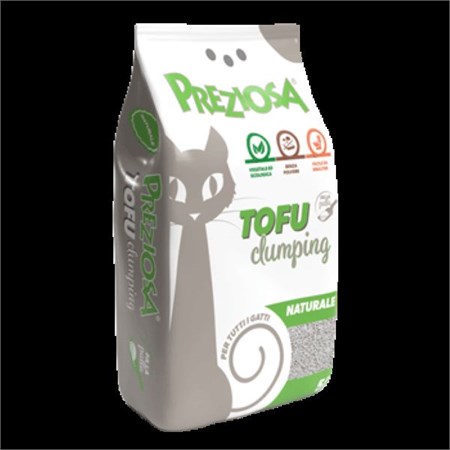 lettiera preziosa al tofu agglomerante naturale 5 lt per gatti