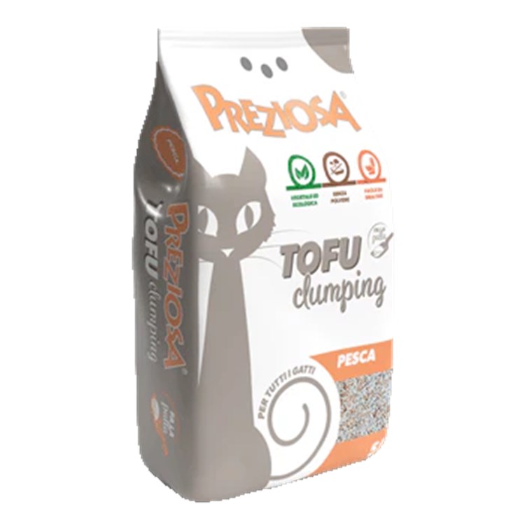 Lettiera Preziosa Al Tofu Agglomerante Profumata alla Pesca 10 lt Per Gatti