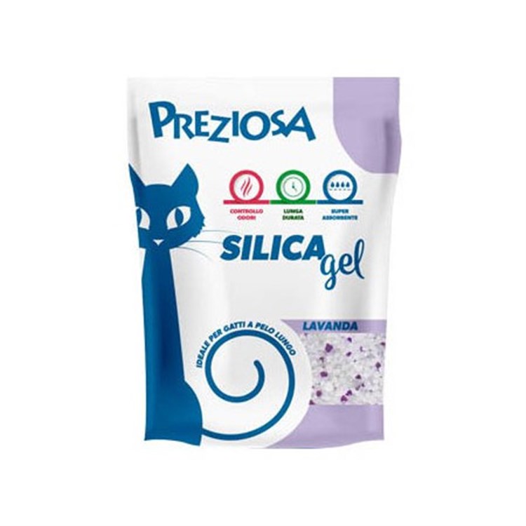 Lettiera Preziosa Silice Lavanda 2,25 kg 5 lt Silica Gel Gatto