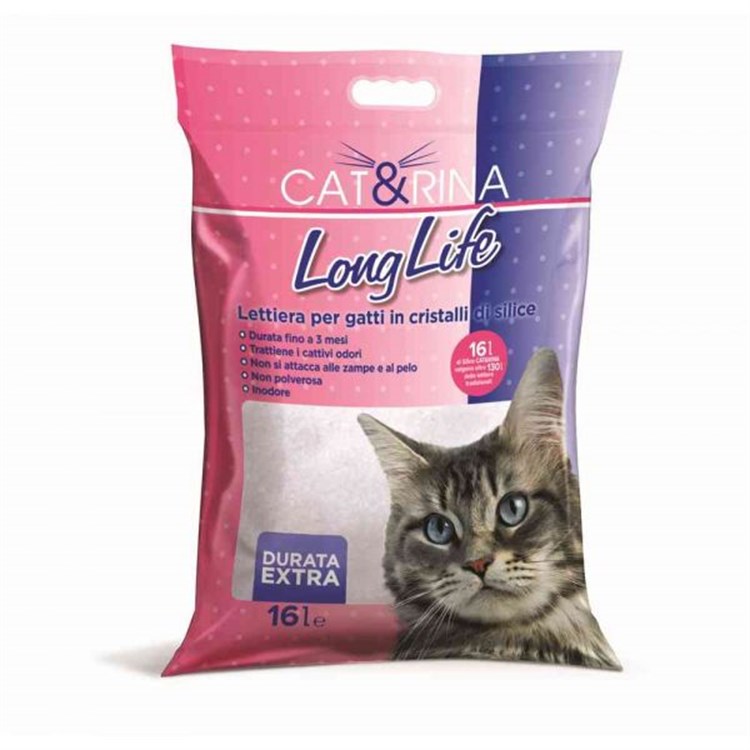 Lettiera Silicio Per Gatti Cat&Rina Long Life 16 L Cristalli Classi