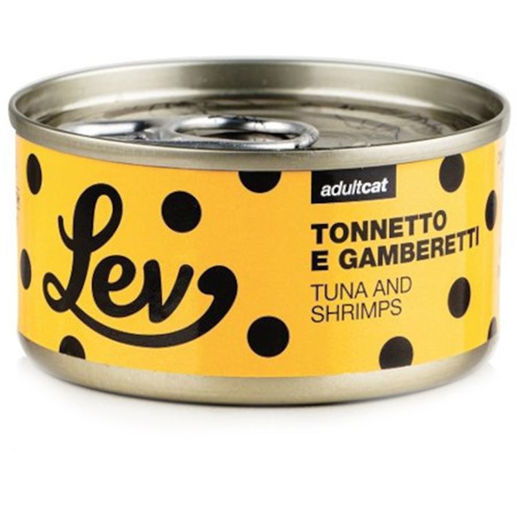 Lev Adult Cat Tonnetto Gamberetti 70 gr Lattina Umido Gatti