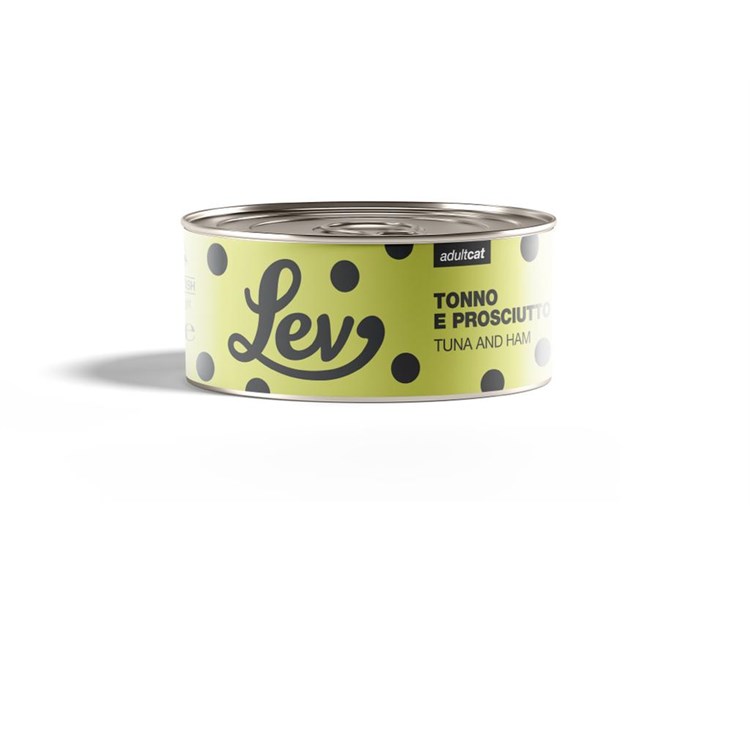 Lev Adult Cat Tonno Prosciutto 140 gr Lattina Umido Gatti